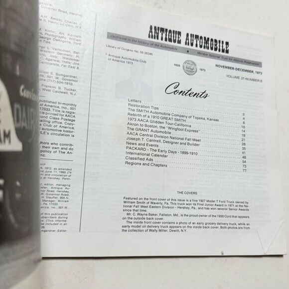 Antique Automobile 1973 Magazine November -December Volume 37 Issue 6 - Picture 4 of 4